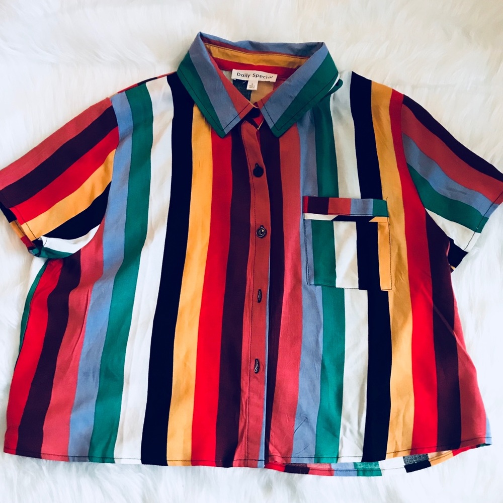 Color block button up shirt